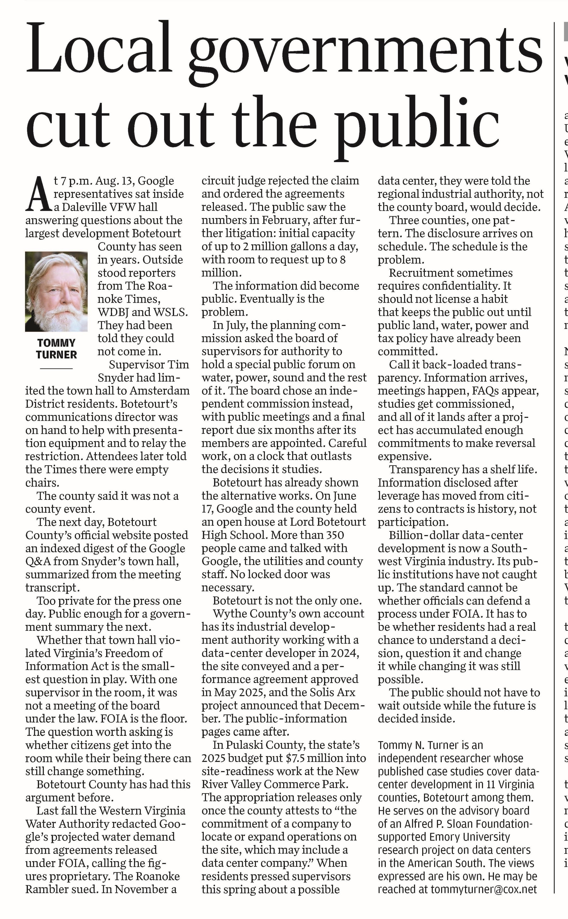 Local governments cut out the public, page 2 of 2